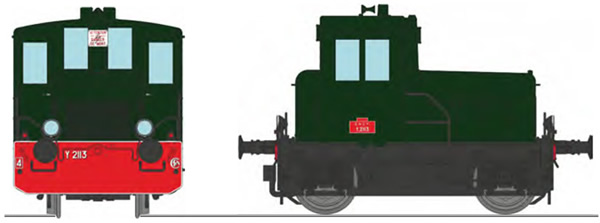 REE Modeles MB-144S - French Shunting Locomotive Class Y 2113 original green liveral condition, SNCF 306 green, red front